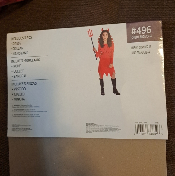 Amscan Devious Devil Girl's Costume - Picture 2 of 3